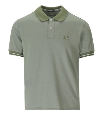 Cp Company Tacting Piquet Green Polo Shirt Man