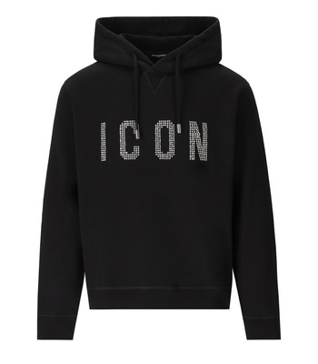 

Dsquared2 Cool Fit Черная мужская толстовка с капюшоном, Черный