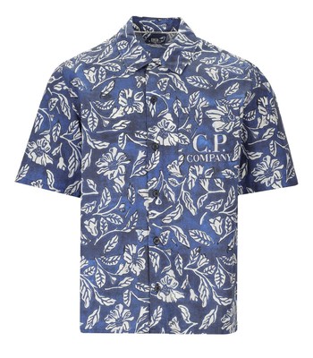 

Cp Company Синяя рубашка с цветочным принтом для мужчин, Синий, 14CMSH283A-006532P-868