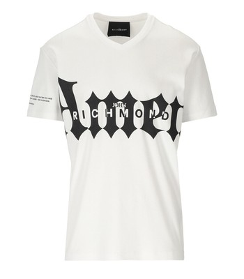 

John Richmond Wikies Мужчина в белой футболке, Белый, RMP23073TS-A8WHITE-BLK