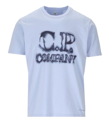 

Cp Company Jersey 24/1 Размытая голубая футболка для мужчин, Light blue, 14CMTS348A-005431G-750