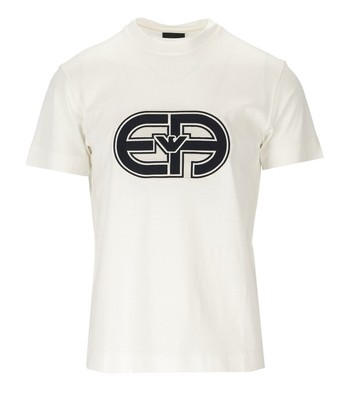 

Мужская футболка Emporio Armani Off-white с макси-логотипом, Белый, 3R1TV4-1JUVZ-0128