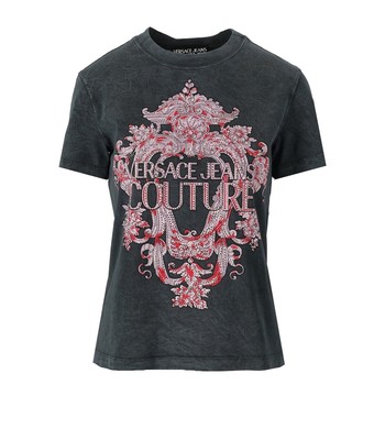 

Versace Jeans Couture Baroque Серая Розовая Футболка Женщина, Grey
