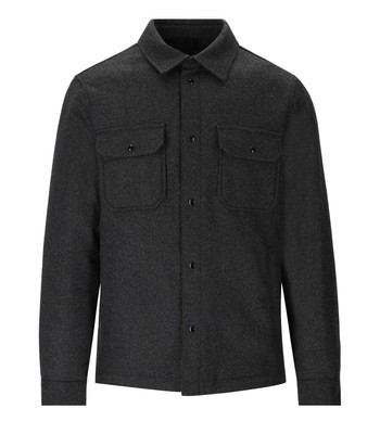 Woolrich Alaskan Wool Dark Grey Overshirt Man