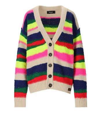 

Dsquared2 Женский разноцветный кардиган с волнистыми полосками, Multicolor