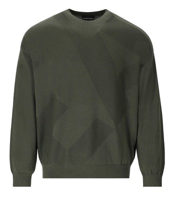 

Зеленый мужской джемпер с круглым вырезом Emporio Armani