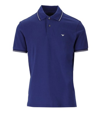

Синяя рубашка-поло Emporio Armani Essential Мужская, Синий, 8N1FB3-1JPTZ-0938