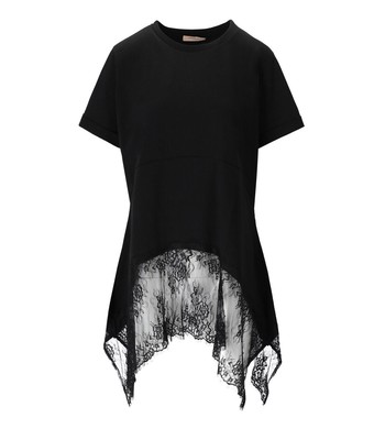 

Черная кружевная футболка Twinset женщина, Черный