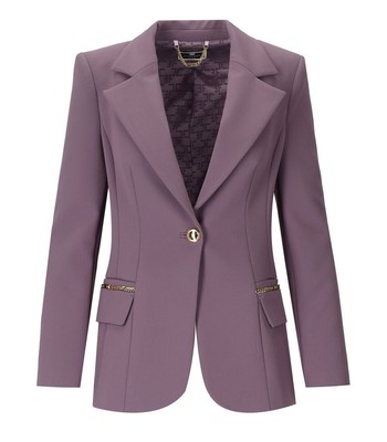 

Женский однобортный блейзер с цепочкой Elisabetta Franchi Candy Violet, GI06536E2-BI3