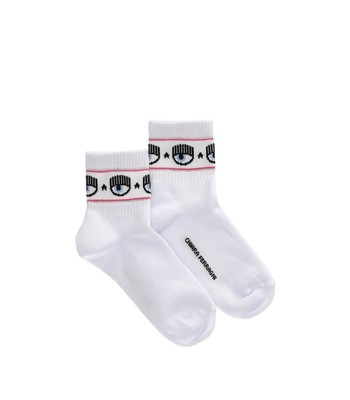 

Chiara Ferragni Logomania White Socks Woman, Белый
