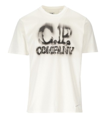 

Cp Company Jersey 24/1 Blurred Off-white T-shirt Man, Белый, 14CMTS348A-005431G-103