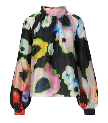 

Stine Goya Ashley Black Floral Blouse Woman, Черный