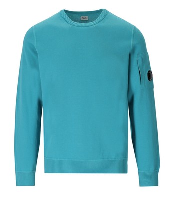 

Мужской бирюзовый джемпер с круглым вырезом Cp Company, Light blue