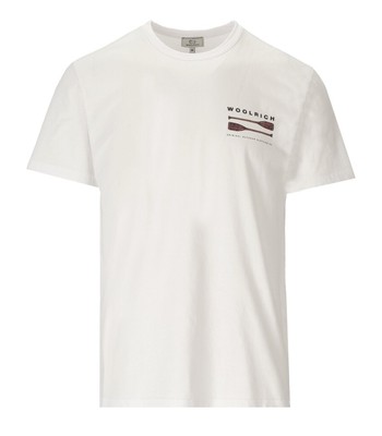 

Белая футболка Woolrich Lakeside для мужчин, Белый, CFWOTE0097MRUT2926-8041