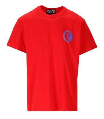 

Versace Jeans Couture Красная футболка с V-образной эмблемой Мужчина, Красный, 74GAHI06-CJ00I-521