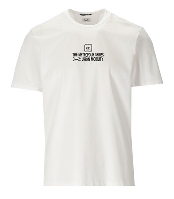 

Cp Company The Metropolis Series Mercerized Jersey White T-shirt Man, Белый, 14CMTS200A-006370W-101