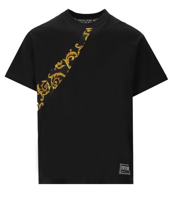 

Versace Jeans Couture Sketch Couture Черная футболка Мужчина, Черный, 74GAH616-JS170-G89