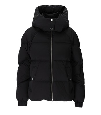 Woolrich Alsea Crop Черный укороченный пуховик с капюшоном для женщин