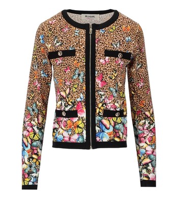 

Blugirl Butterfly Animalier Cardigan Woman, Коричневый