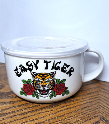 Soup Cup With Lid Easy Tiger Design New