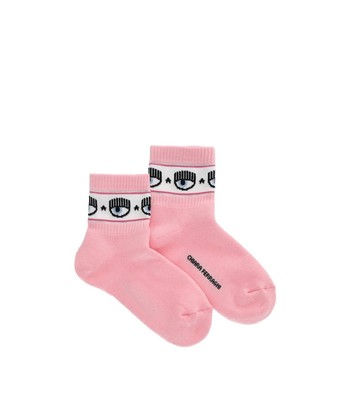 Chiara Ferragni Logomania Pink Socks Woman