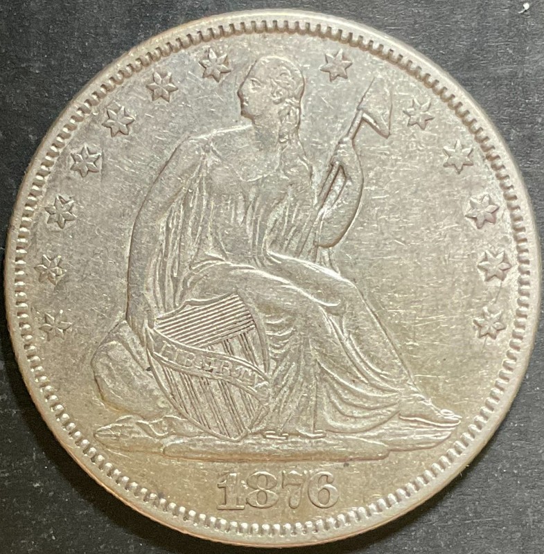 1876-P Seated Liberty Half Dollar 50c Rare Tough Date Estate