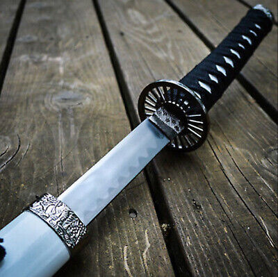 40'' White Dragon Samurai Ninja Bushido Katana Japanese Sword Carbon Steel Blade