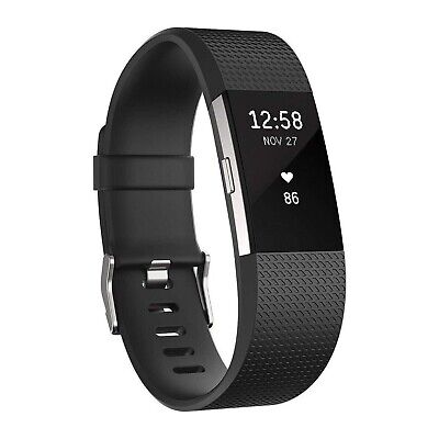 New Fitbit Charge 2 Heart Rate Silver and Gray L/S BAND