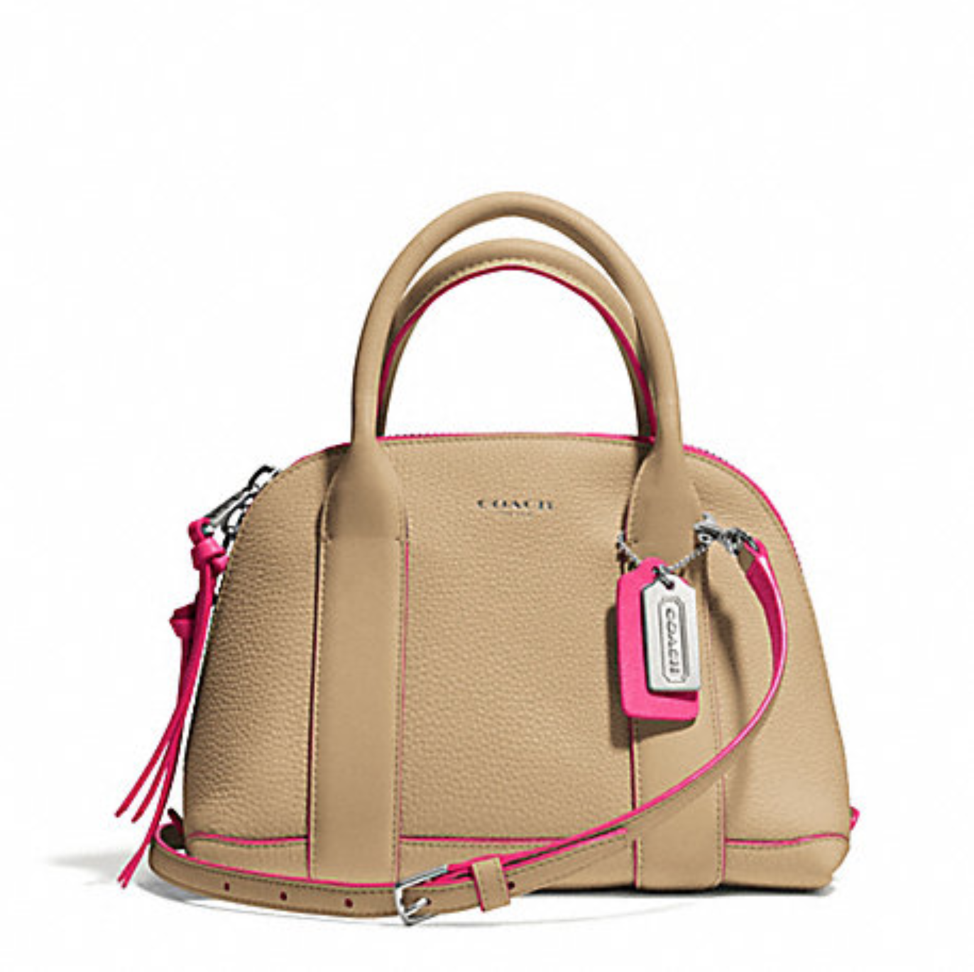 COACH ボストンバッグ　ペブルレザー NWT COACH Bleecker Mini Preston Satchel Edgepaint Leather Camel