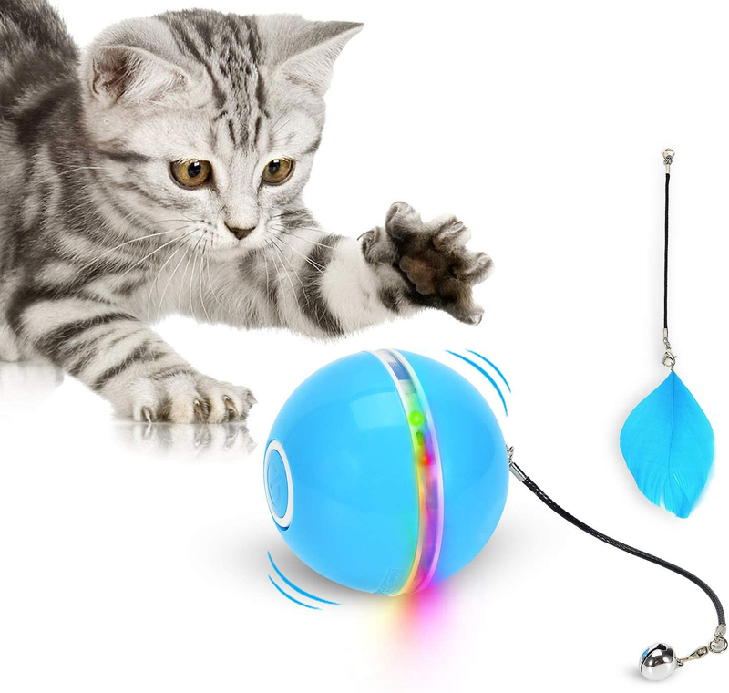 Ball With Led Light & Catnip, Upgraded Ring Bell Feather Pe