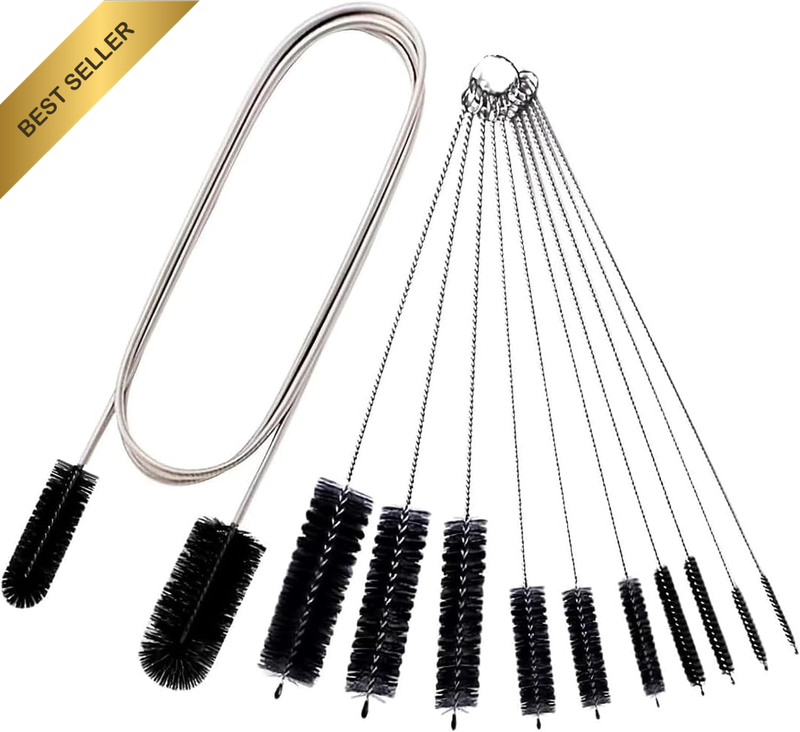 11Pcs Cleaning Brush Ultra-Long Flexible Double-Ended Hose Cleaning Brush Refrig