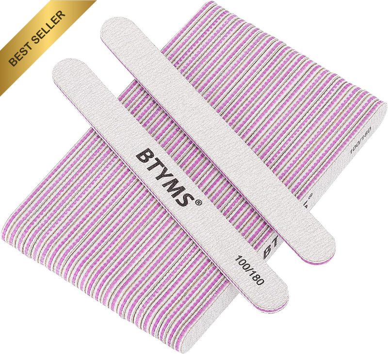 25Pcs Nail Files 100/180 Grit Double Sided Emery Board Nail Buffering Files for