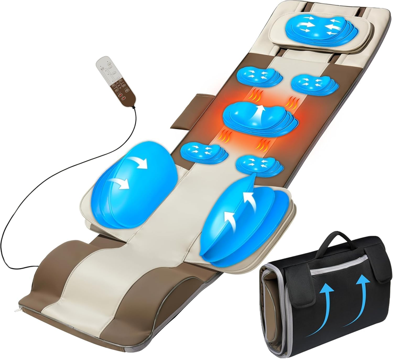 Ganzkörper-Massagematte, 3D-Streckung & Lenden-Traktion, Rückenheizung, Auf-Ab &