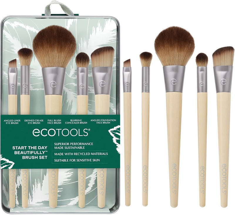 Ecotools Beautiful Start Brush Set: 5 Makeup Applicators with Tin