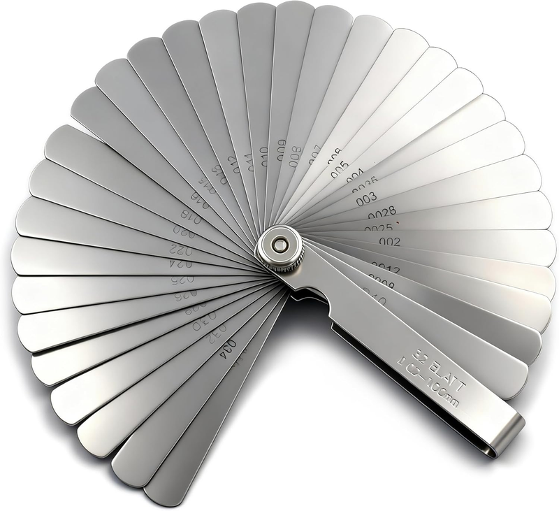 Stainless Steel Feeler Gauge Universal Standard SAE and Metric Offset Valve Thic