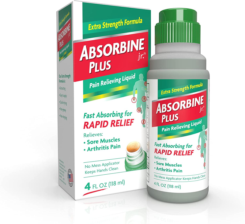 Absorbine Jr. Pain Relieving Liquid with Menthol for Sore Muscles 4 Oz Joint Ac