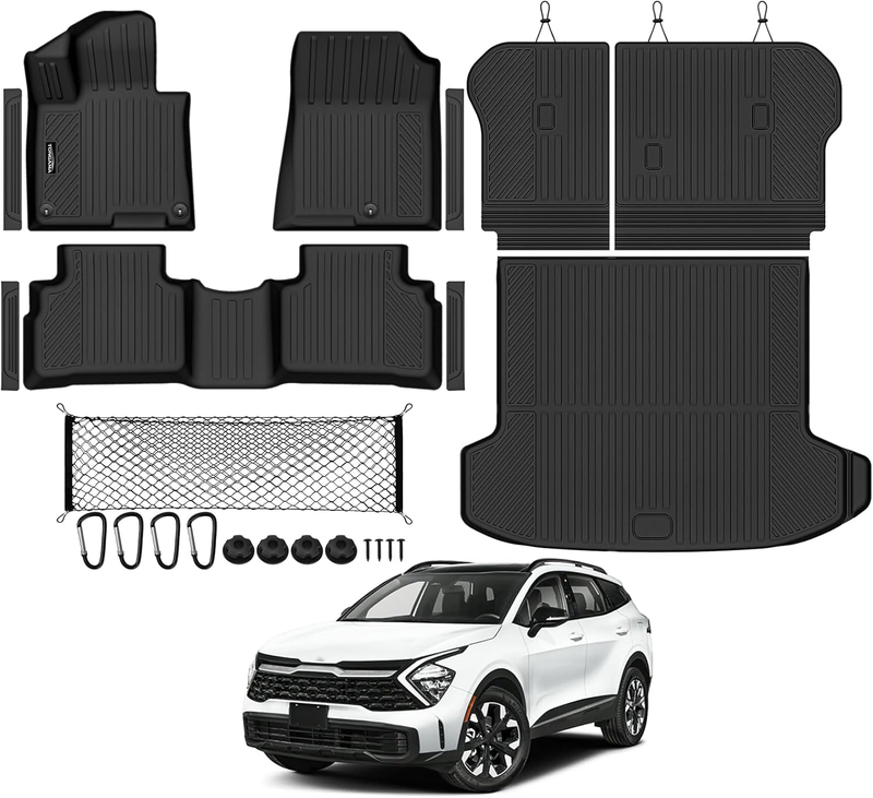 Floor Mats for 2026 Kia Sportage Hybrid TPE Trunk Backrest Mat...