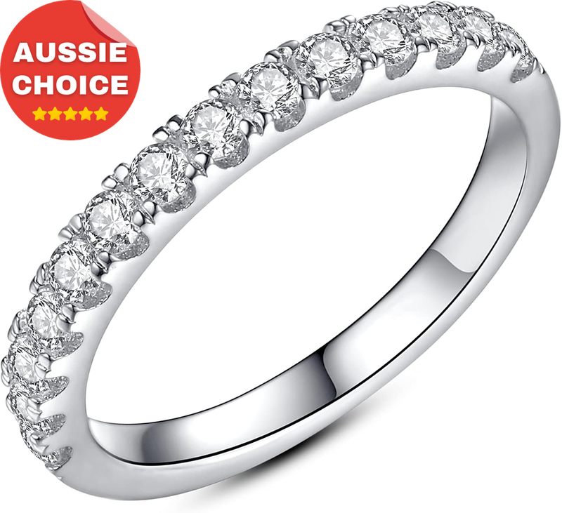 Moissanite Wedding Band 0.3-1 Ct D Color VVS1 Sterling Silver Half Eternity Ring