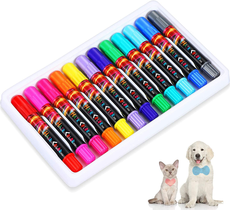 Halloween Pet Hair Dye 12 Colors for Dog Cat Temporary Washable Pet Fur Coloring