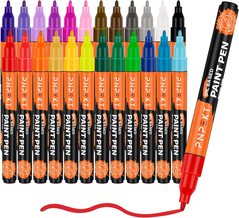24 Colors Oil-based Paint Pens Paint Markers Waterproof Neve