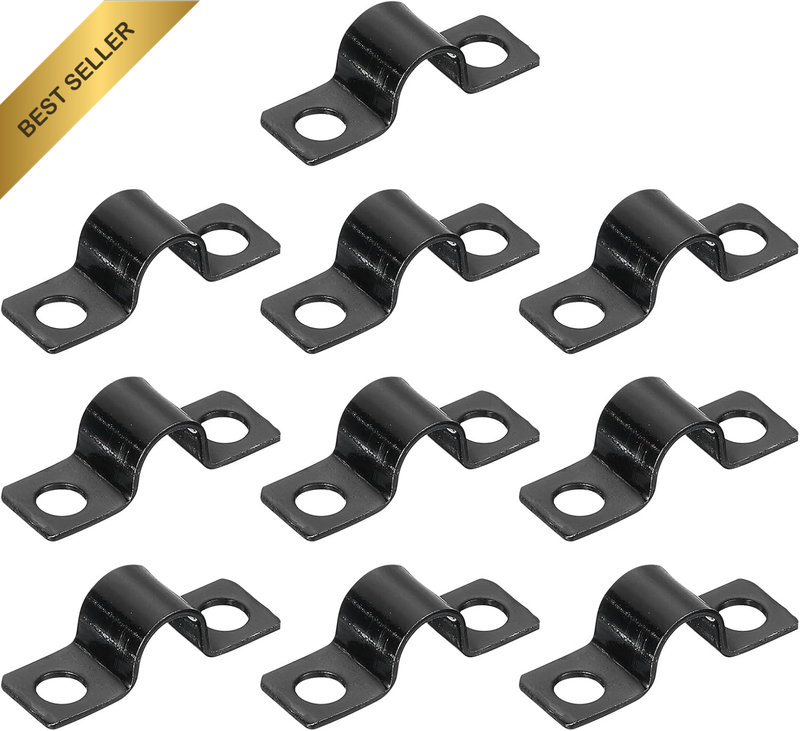 100Pcs U-Shaped Pipe Clamp, 5/16 Inch(8Mm) 2 Hole U-Tube Strap Clamp Heavy Duty