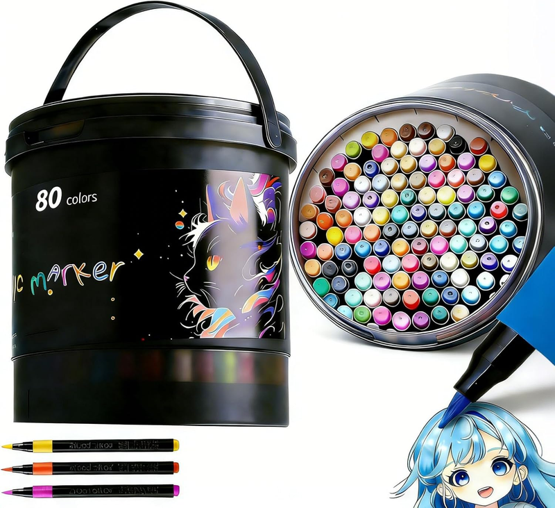 Paint Markers Acrylic Paint Pens, Small 80 Colors Brush Tip Water Based Markers