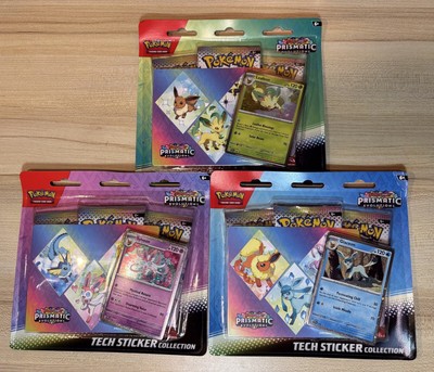 Pokémon Scarlet & Violet Prismatic Evolutions Tech Sticker Collection LOT OF 3