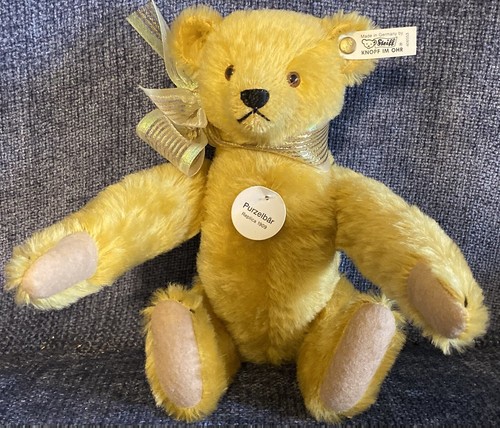11” Steiff Mohair Teddy Bear W/Button And Tags Purzelbar