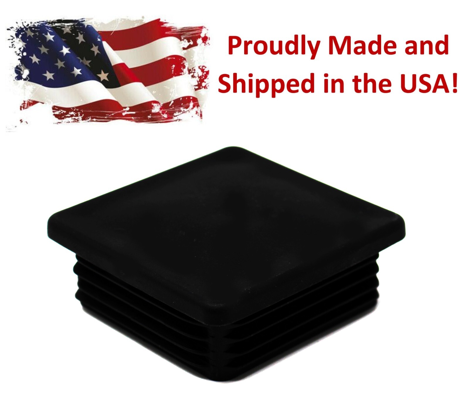 2" Square Tubing Heavy Duty Plastic Plug Cap Insert 2x2 10-14 Tube Pipe Post 