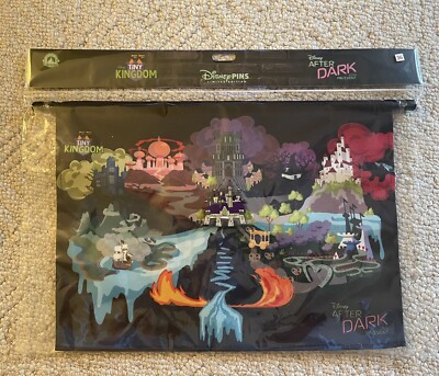 LE 700 Villain Tiny Kingdom Canvas Map Castle & Pin Disney After Dark Event 2024