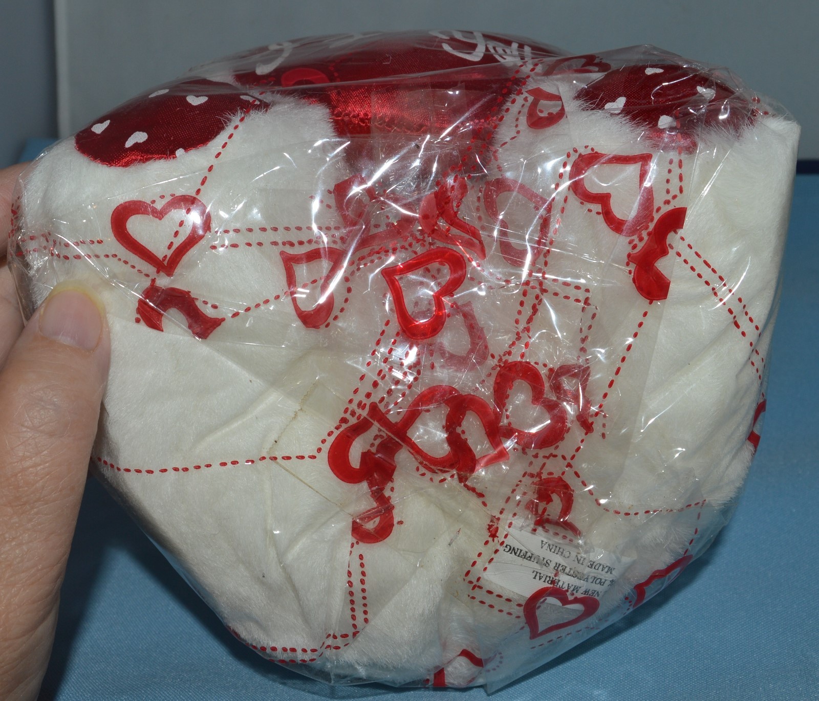 White Bear, with Red Trim, Hearts and I Love You Heart