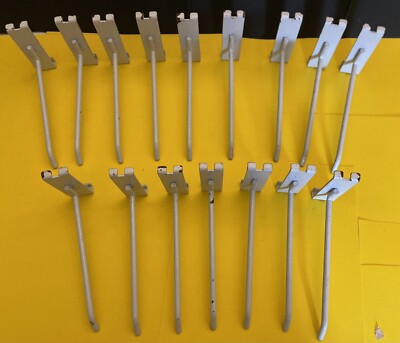 6'' White Gridwall Hooks Hooks For Gridwall or Mini Grid,  16 pcs