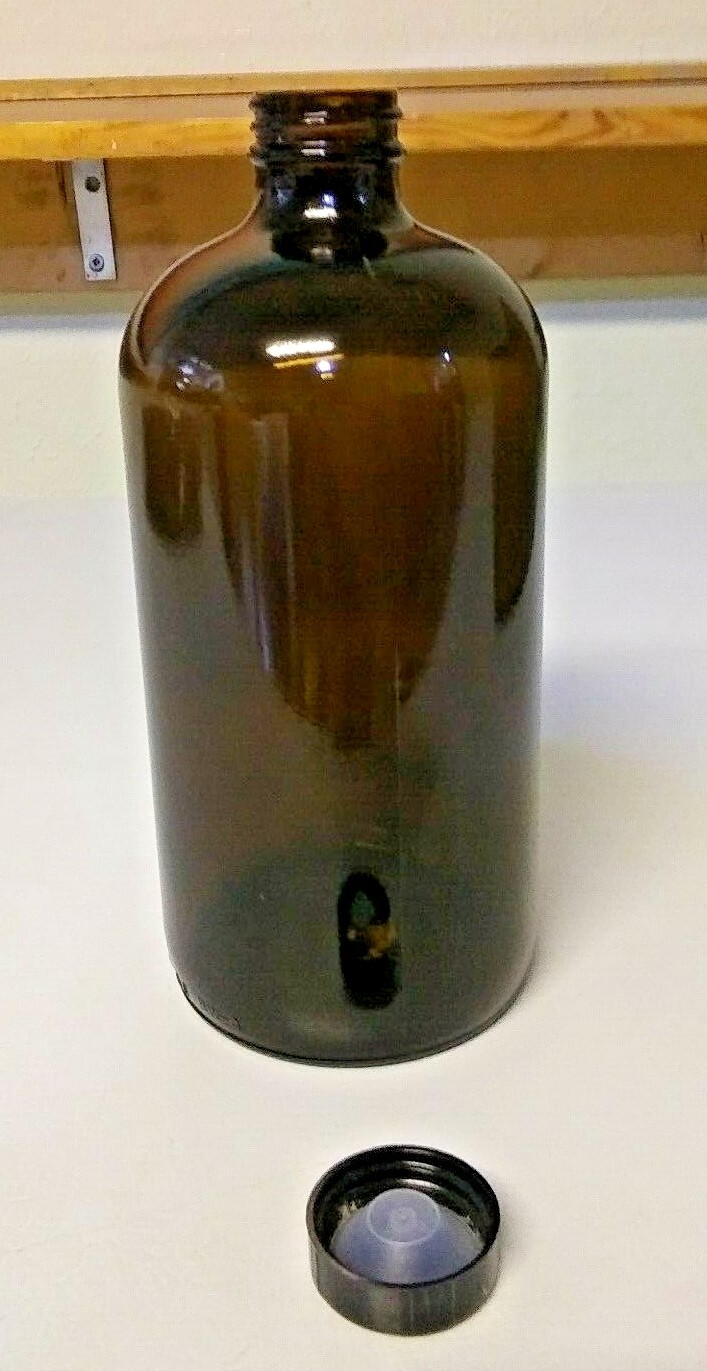 Amber storage bottle with screw cap qt (950 ml)