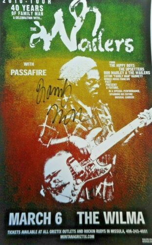  Aston Barrett Family Man Reggae Legend  Hand Signed Gig Concert Poster 3/6/2010